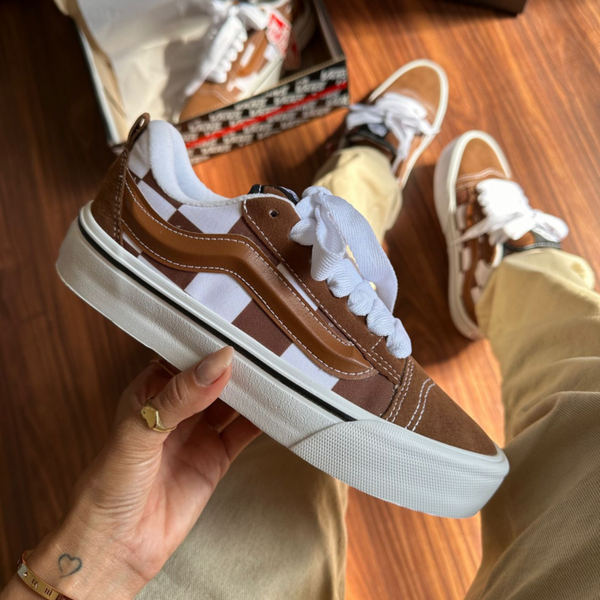 TÊNIS Vans KNU- caramelo xadrez