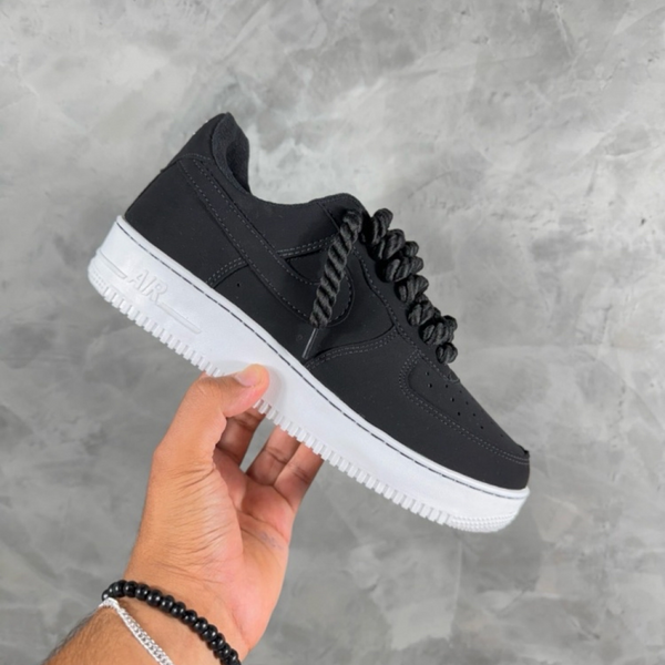 Tenis Air force 1 -Preto Nobuck corda