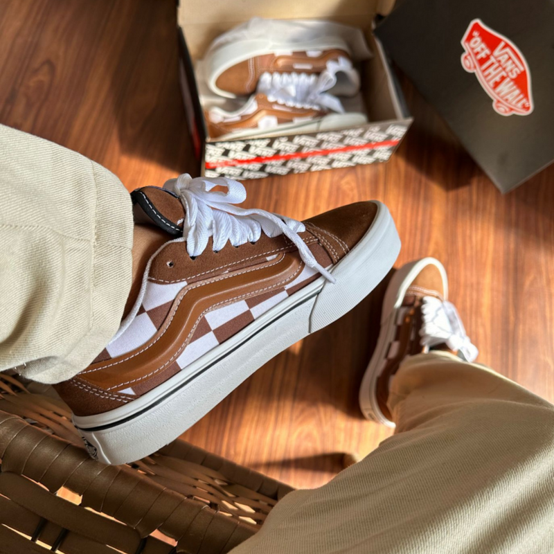 TÊNIS Vans KNU- caramelo xadrez