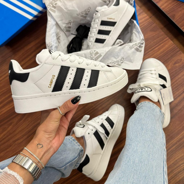 Tênis Adidas Campus - branco/preto