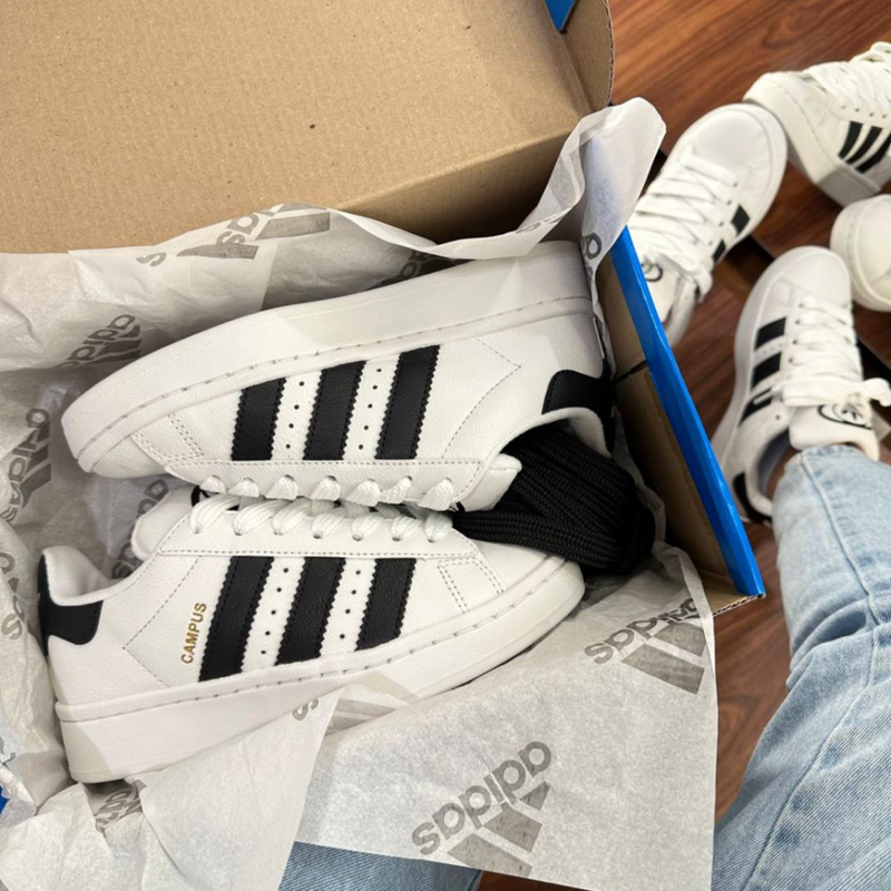 Tênis Adidas Campus - branco/preto
