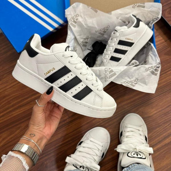 Tênis Adidas Campus - branco/preto