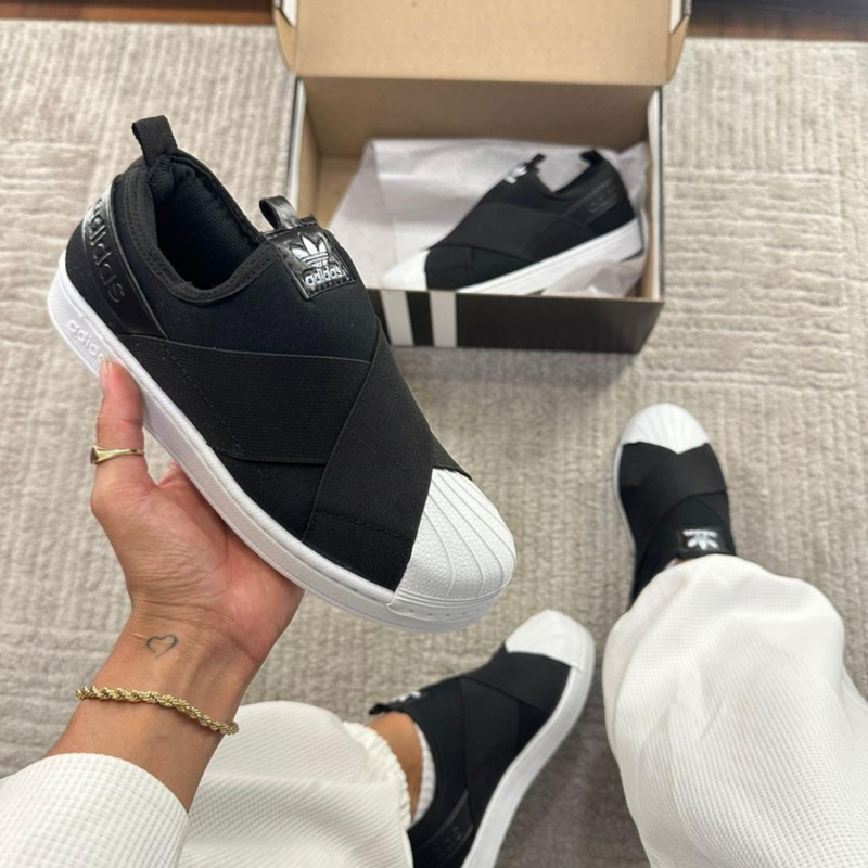 Tênis Superstar Slip-On - Preto/Branco